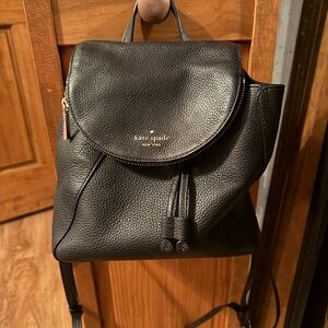 Kate Spade Pebbled Black Backpack